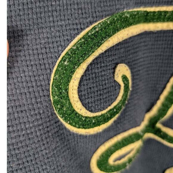 Old Navy Shirt XXL Navy Long Sleeve Thermal Waffle Knit Tribeca NYC 93 Graphic - Picture 3 of 10